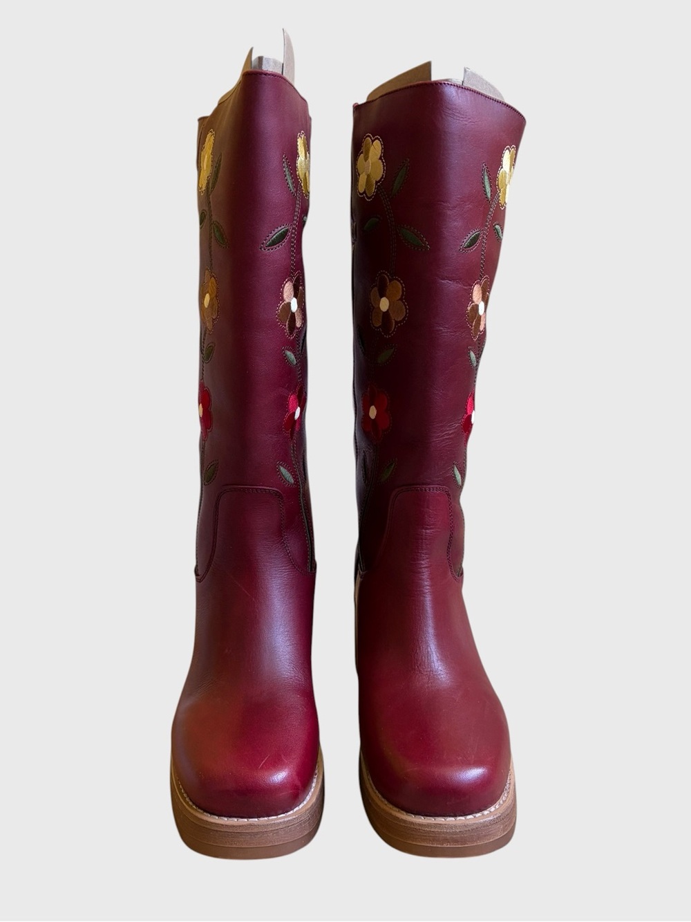 NWB Dingo Women's Bloom Embroidered Leather Boot in Merlot Size 7.5 Boho Western - Picture 5 of 16